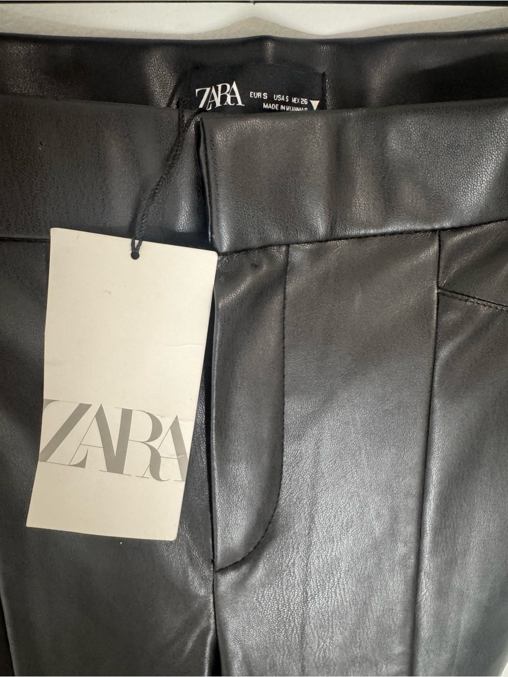 ZARA Black Faux Leather Pants